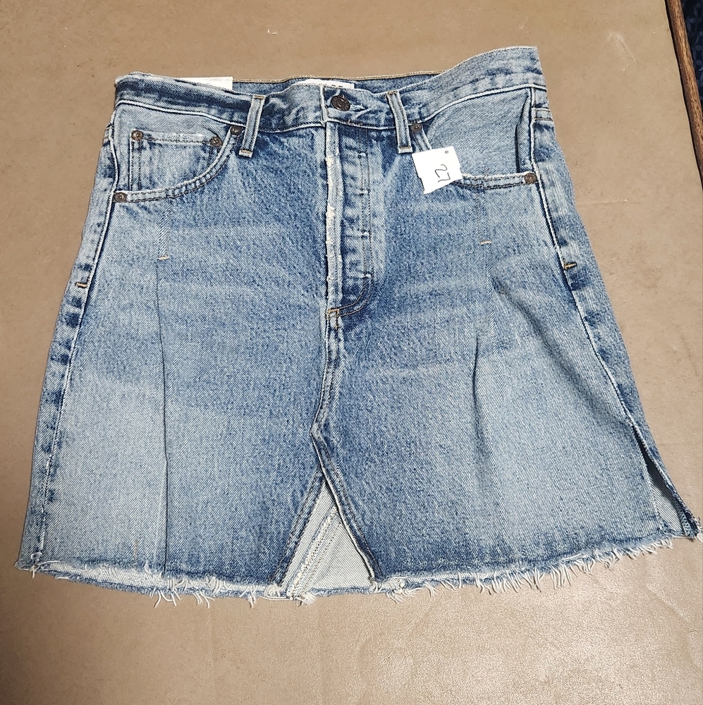 Agolde Riddle Mini Denim Skirt
